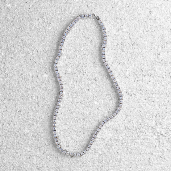 SIlver Round Cut Tennis Chain - The Gold Kingz