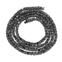 Black Gold Round Cut Tennis Chain - The Gold Kingz