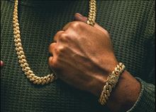 Iced Clasp Cuban Chain & Bracelet Set - The Gold Kingz