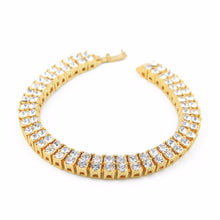 Double Row Gold Tennis Bracelet - The Gold Kingz